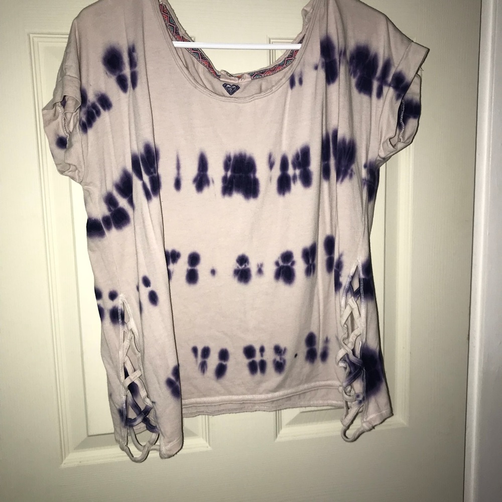 Roxy Tie Die with crosses sides Tee